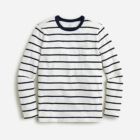 Kids' long-sleeve T-shirt in navy stripe | J. Crew US