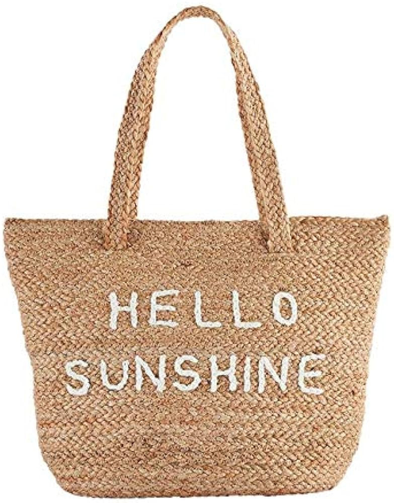 Mud Pie 43600012H Summer Jute Cooler Tote Hello Sunshine, 13" x 18 1/2" | Amazon (US)