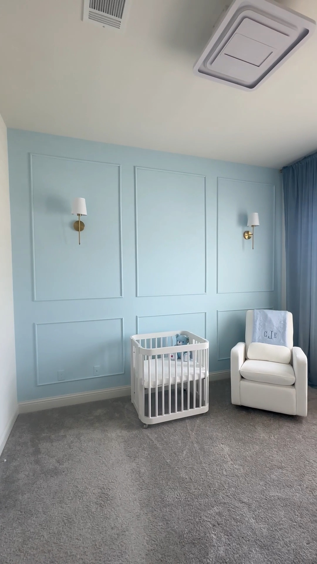 Nursery ideas. Baby boy nursery. DIY wall molding  