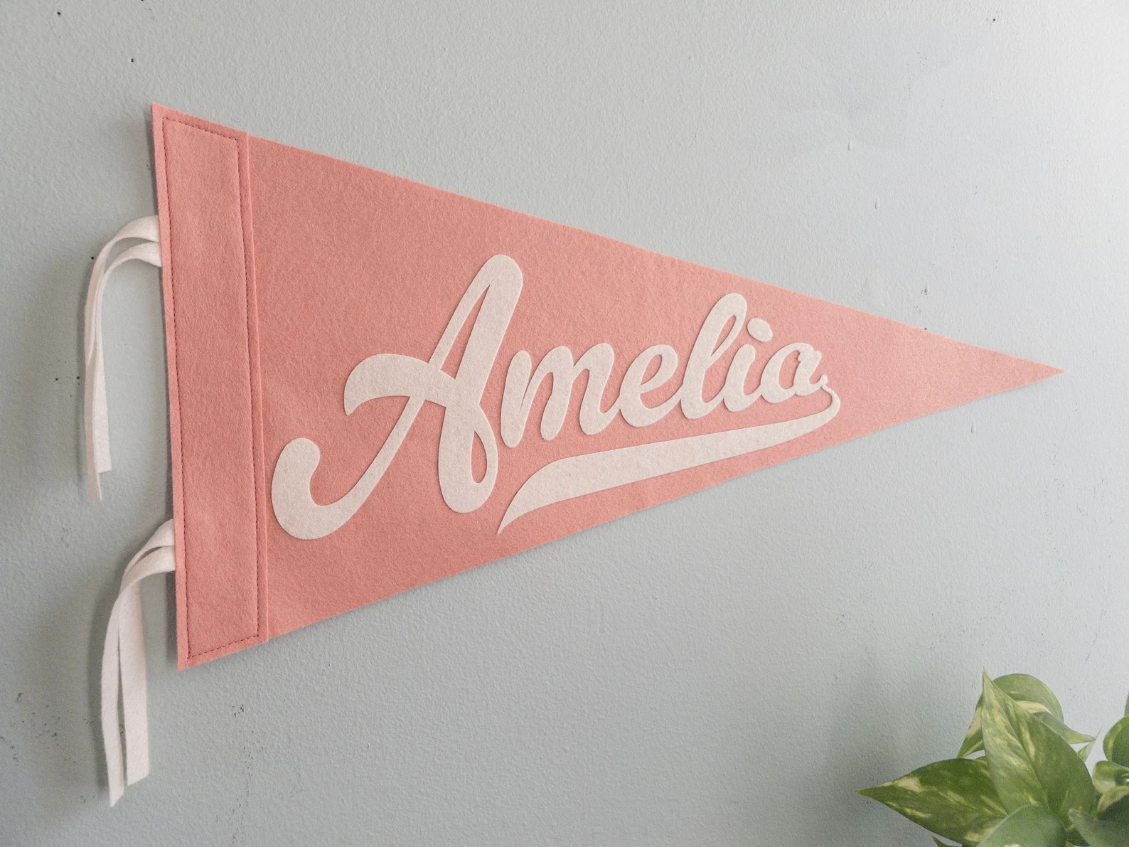 Custom Name Pennant Flag Personalized Name Gift Baby Shower Neutral Nursery Decor Wool Felt Camp ... | Etsy (US)