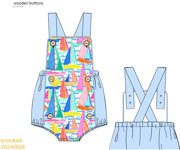 Sailboat Sunsuit :Boys | Tutti Frutti Kids Co