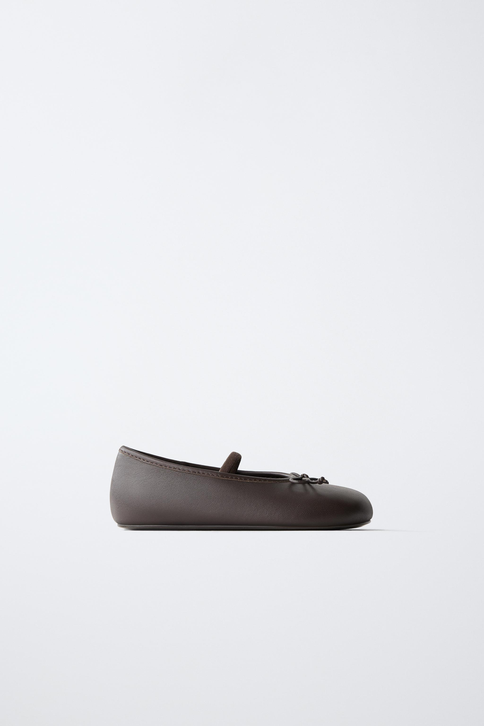 LEATHER BAREFOOT BALLET FLATS | Zara US