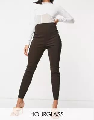 ASOS DESIGN Hourglass high waisted skinny fit pants in chocolate | ASOS (Global)