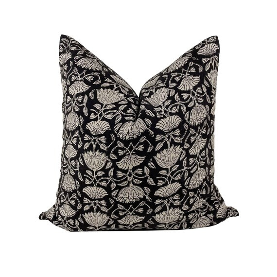 Block Print Pillow Cover Cotton Block Print Floral Hand - Etsy | Etsy (US)