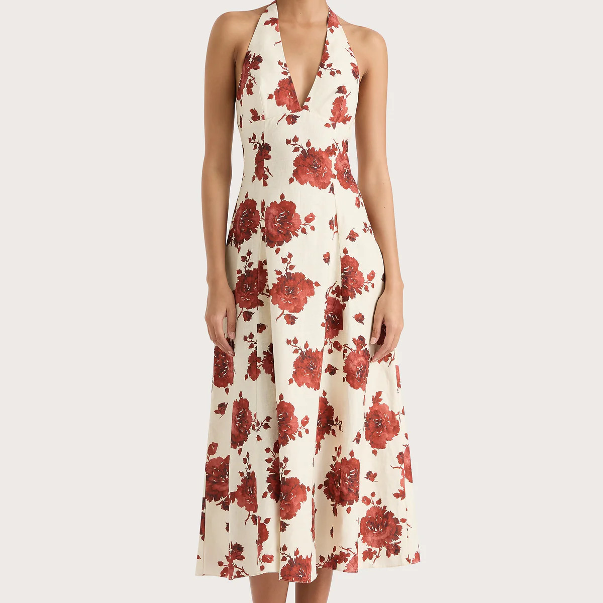 Marais Midi Dress Cecile Floral Garnet | Faithfull (AU)