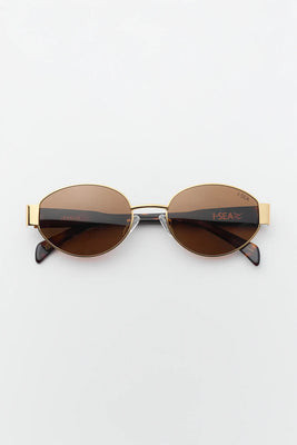 Lennox Brown Polarized Oval Sunglasses | Avara