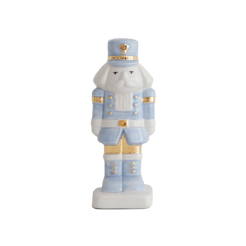 Light Blue Nutcracker with 22K Gold Accents | Lo Home by Lauren Haskell Designs