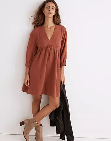 Lightspun V-Neck Mini Dress | Madewell