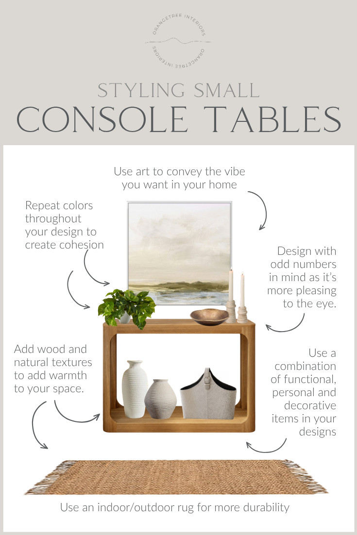 A small console table can make a big impact in your home. 

Whether you're decorating a small entryway, hallway, apartment, or condo, a thoughtfully styled console table adds warmth, storage, and personality without taking up much space. My favorite styling formula is to combine artwork, greenery, natural textures, decorative accessories, and functional pieces that work together to create a cohesive look.

This small console table styling idea features warm wood tones, neutral decor, layered textures, and organic accents that feel timeless, inviting, and easy to recreate. Perfect for creating a welcoming first impression while maximizing every square foot.

I've linked all of the decor and accessories used in this look so you can shop the collection and bring this designer-inspired style into your own home. 

 #LTKHome
