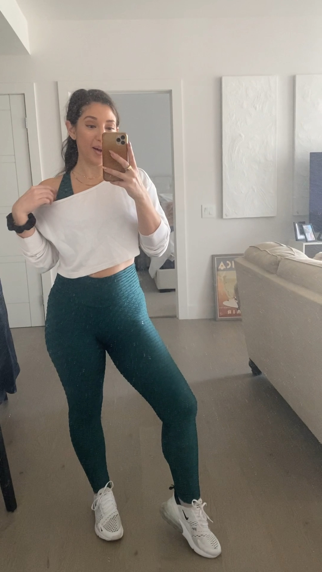 Athleisure meets chic. I’m so in love with Booty by Brabants and this is one of my favorite sets. The chrome leggings and chrome deep v top. I do HIIT workouts in this and hot yoga and it’s amazing for both. Also my Nike 270s are on repeat with any workout look  

#LTKfit #LTKHoliday #LTKSeasonal