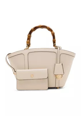 Anne Klein Bamboo Handle Tote with Crossbody Strap | Belk