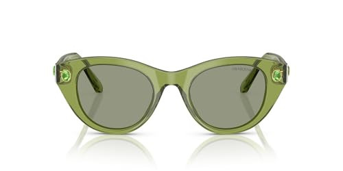 Swarovski SK6025 Sunglasses, Transparent Green/Green, 47 mm | Amazon (US)