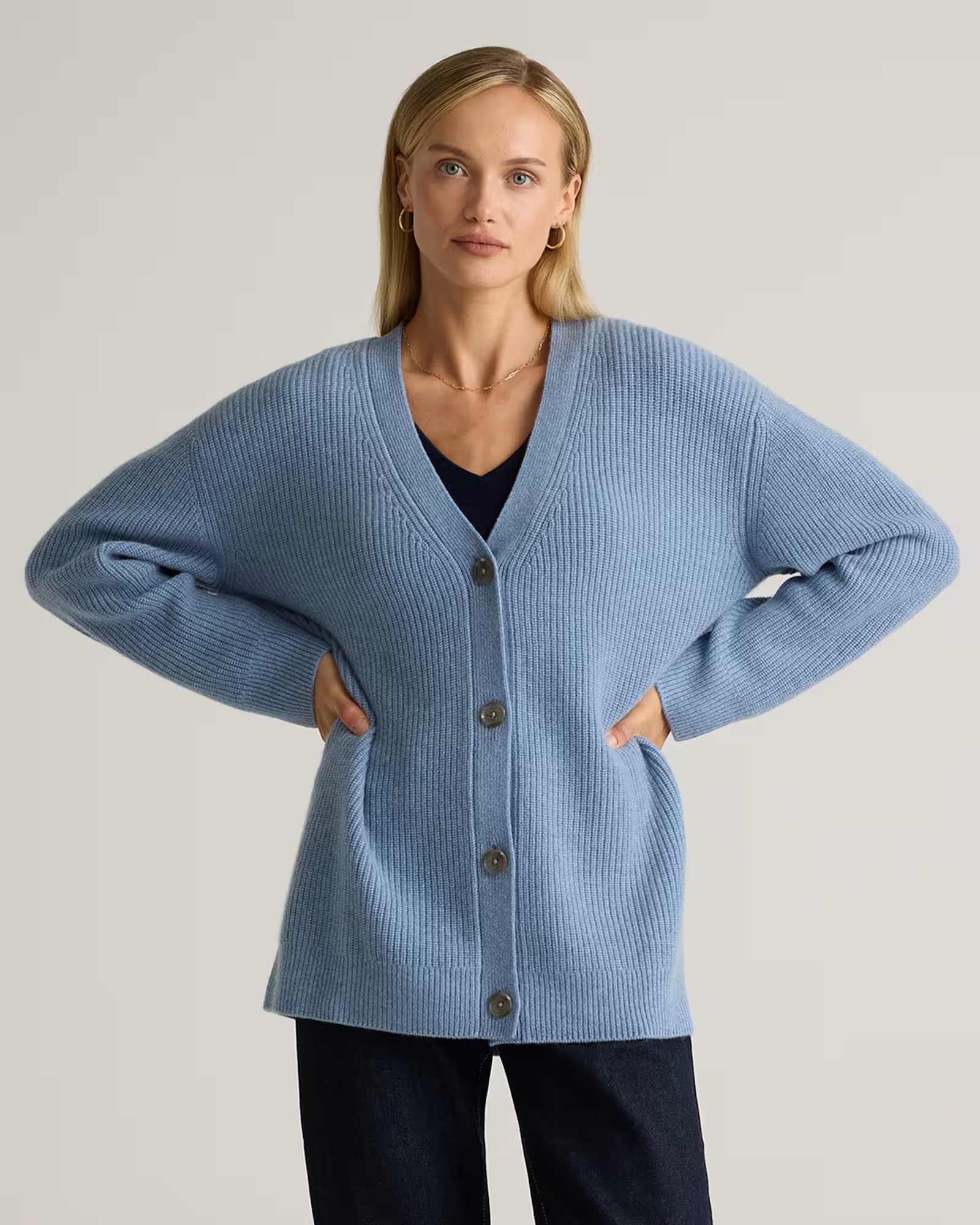 Mongolian Cashmere Oversized Boyfriend Cardigan Sweater | Quince