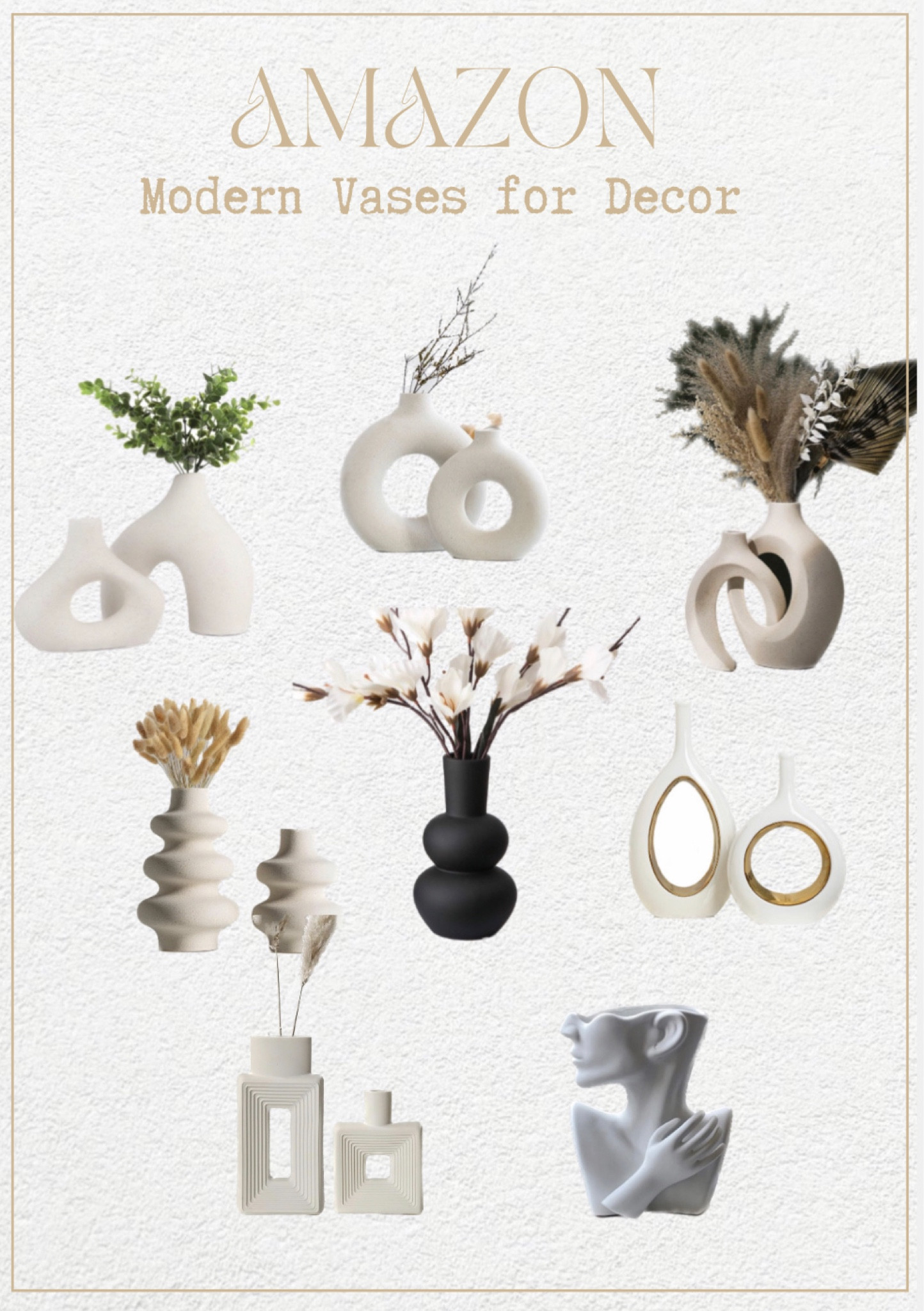 Modern Vases for Decor, Home Decorative Vases for Flowers, White Gold Vase for Shelf Décor, Table Decor, Ceramic Vase for Bookshelf, Fireplace Mantle, Centerpieces, Farmhouse,Rustic Decor




Fall Outfits
Halloween
Fall Wedding Guest
jeans
Fall Decor
Family Photos
Boots
Home decor 
Fall decor 

#LTKxPrime #LTKhome #LTKsalealert