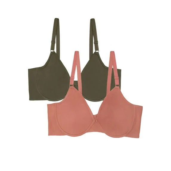 Fruit of the Loom Women's Unlined Underwire Cotton Stretch Extreme Comfort Bra, Style FT920, 2-Pa... | Walmart (US)