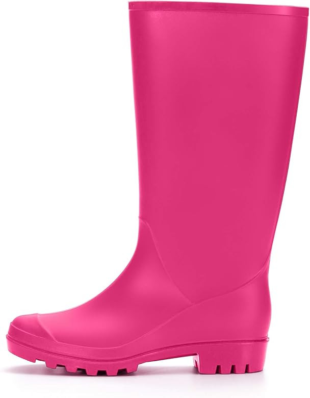 mysoft Women's Knee High Rain Boots Waterproof Tall Rain Footware Wellies Garden Boots | Amazon (US)