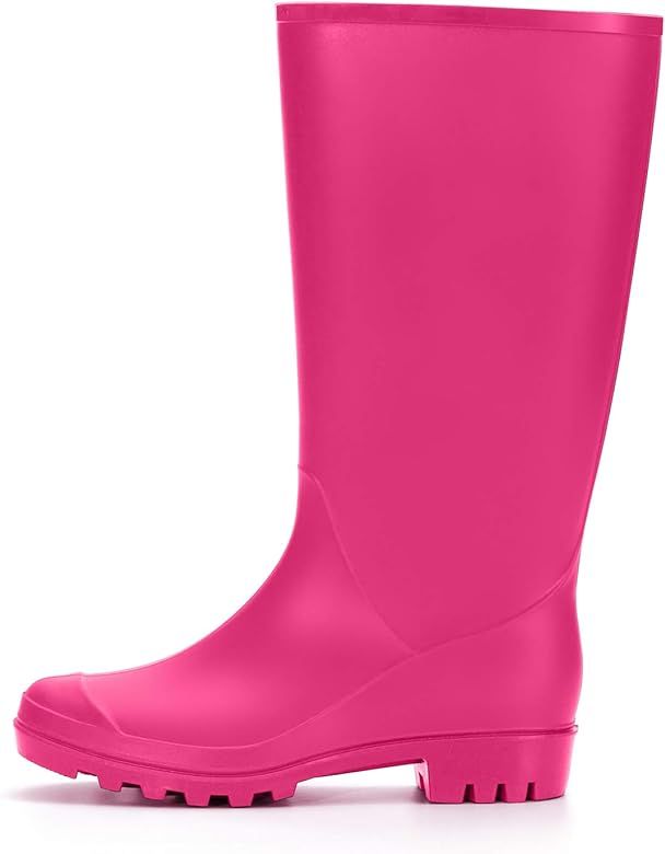 mysoft Women's Knee High Rain Boots Waterproof Tall Rain Footware Wellies Garden Boots | Amazon (US)