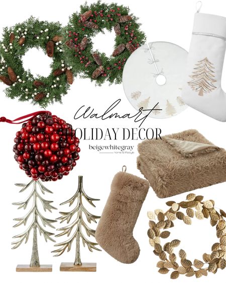 Holiday decor that’s still in stock at Walmart!! I have these cute fluffy stockings and you guys loved them. Living the wreaths and decorative Christmas trees. 

#LTKhome #LTKHoliday #LTKstyletip