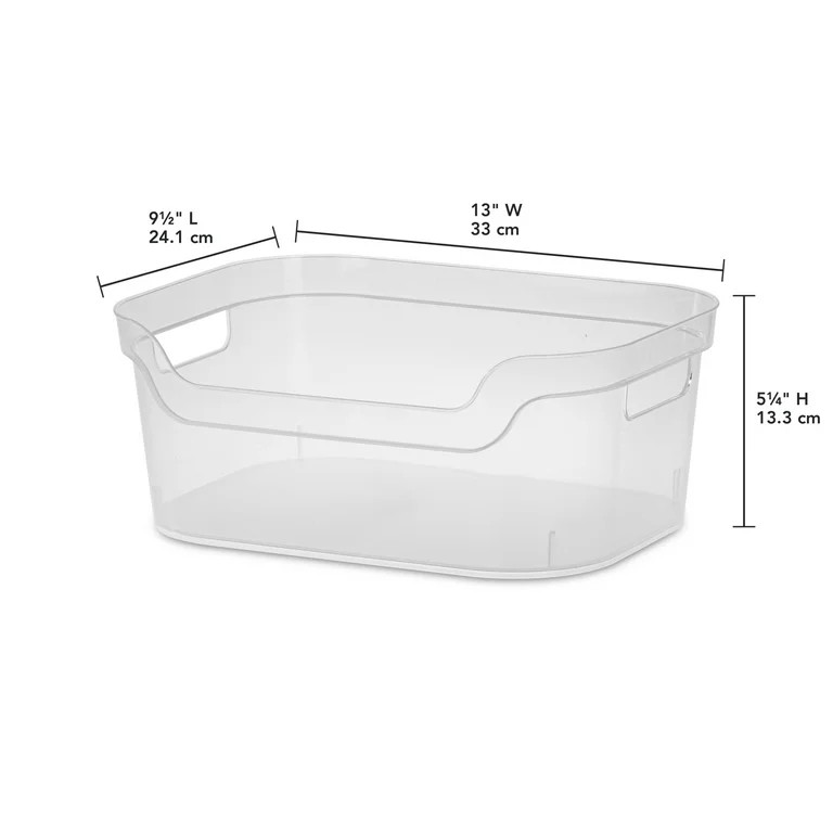 Mainstays Medium Open Bin, Clear Plastic, Easy Access Bin with Scoop Front | Walmart (US)