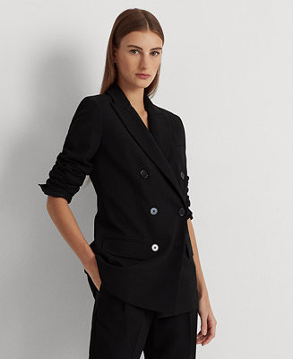 Lauren Ralph Lauren Women's Double-Breasted Wool Crepe Blazer - Macy's | Macy's