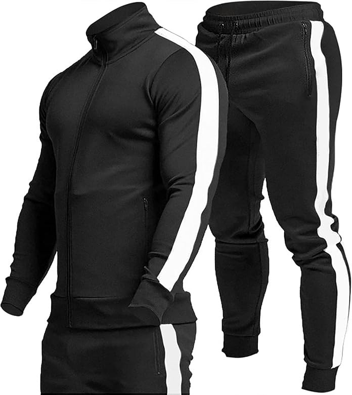 TEZO Men's Casual Active Tracksuits Full Zip Sports Jogging Suits Sets Athletic Running 2 Piece S... | Amazon (US)