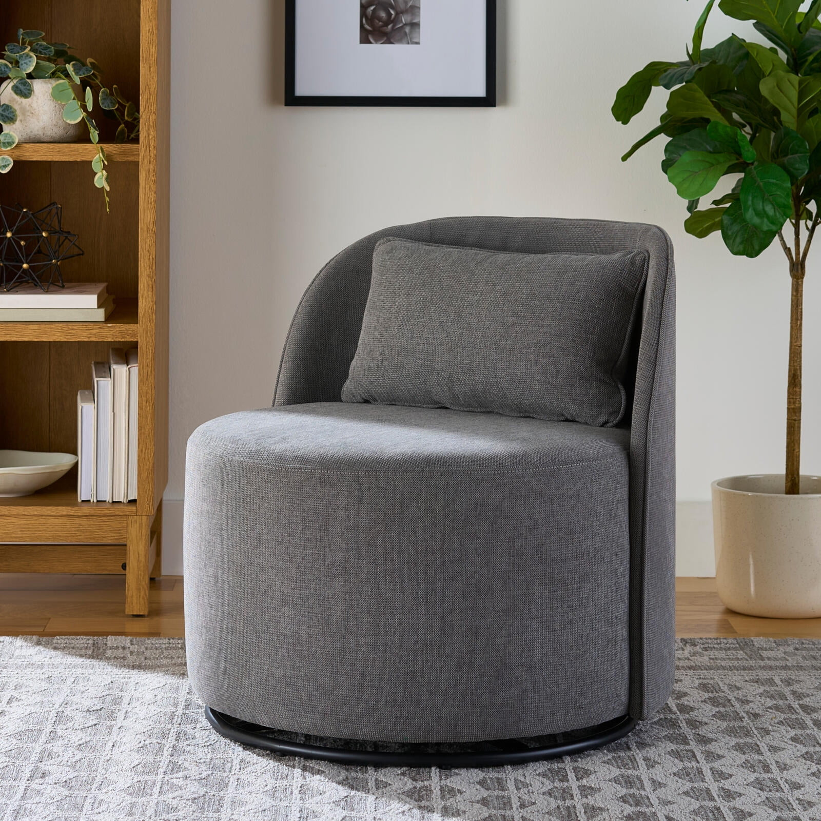 Better Homes & Gardens Juliet Modern Arch Swivel Accent Chair, Gray | Walmart (US)
