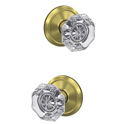 Custom Alexandria Non-Turning Glass Knob with Alden Trim | Wayfair North America