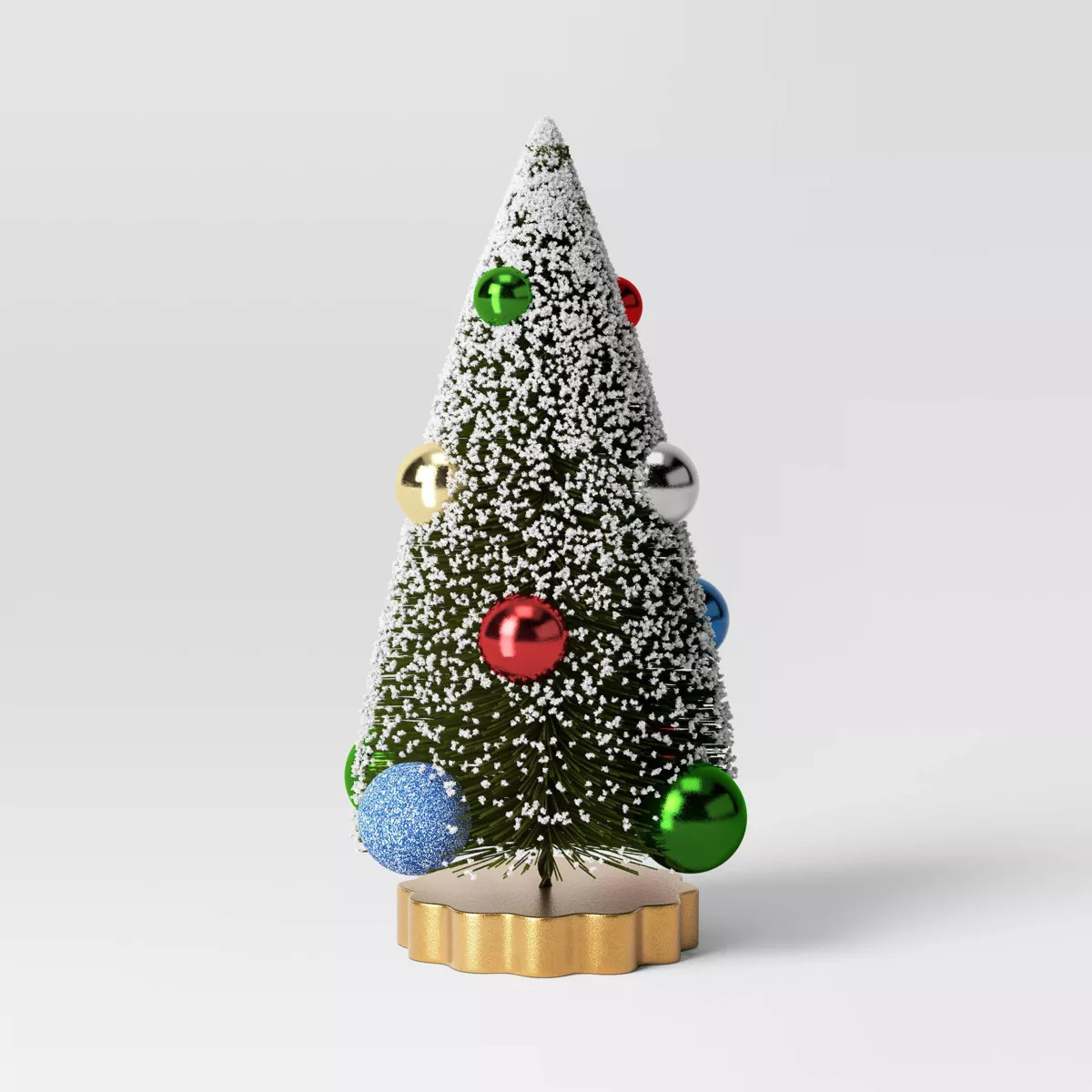 Christmas Small Green Bottle Brush Tree Decorative Holiday Scene Props - Threshold™ | Target