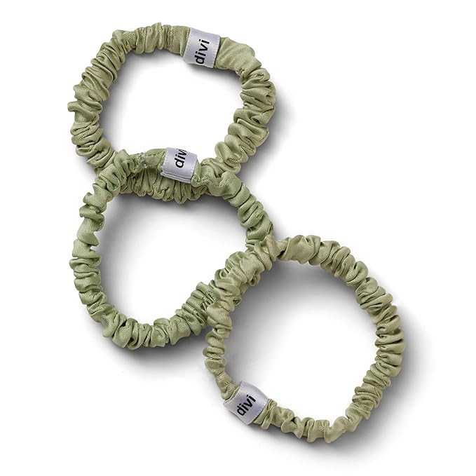 divi Silk Scrunchies - No Damage, No Crease, Thin Satin Scrunchies for Hair - Comfortable and Sta... | Amazon (US)