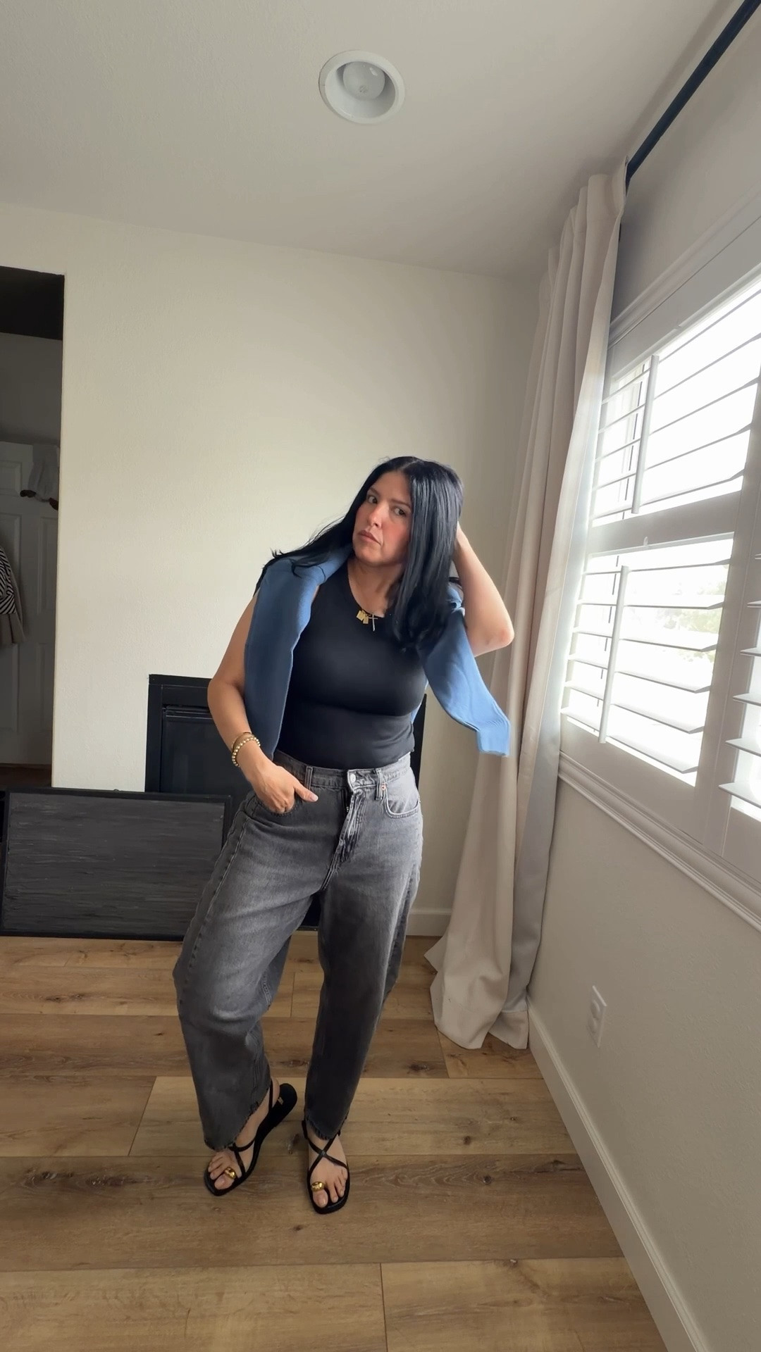 the outfit — medium black tank, medium  in the really pretty blue sweater, 10 in the jeans. 

I have the tank from target and old navy too. Both are nice too! Linked them for you below. 

Shoes are a favorite. I sized up a 1/2 a size.

#LTKootd #LTKgrwm #LTKmomlife