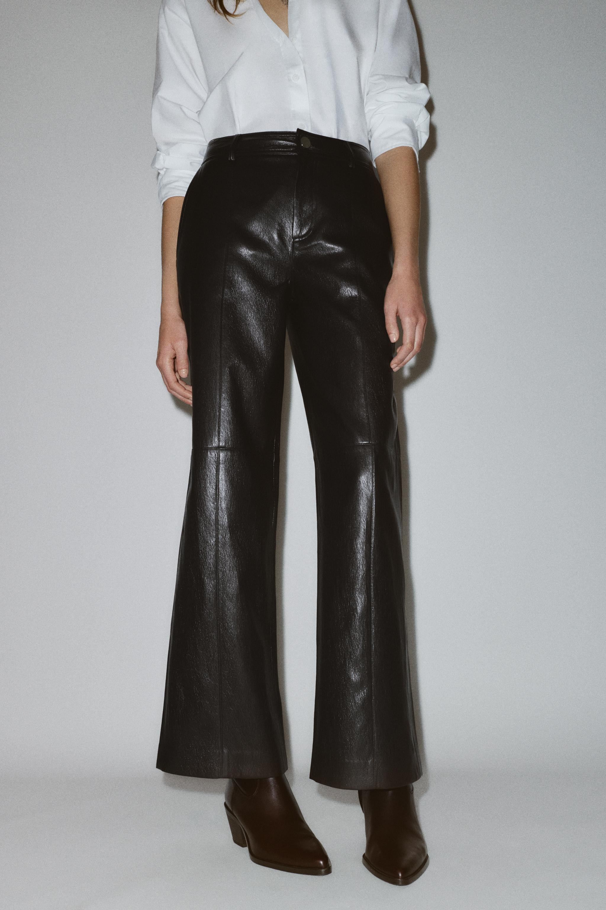 FAUX LEATHER STRAIGHT LEG PANTS | Zara US