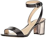NINE WEST Women's Tullip Leather Dress Sandal, Black, 7.5 M US | Amazon (US)