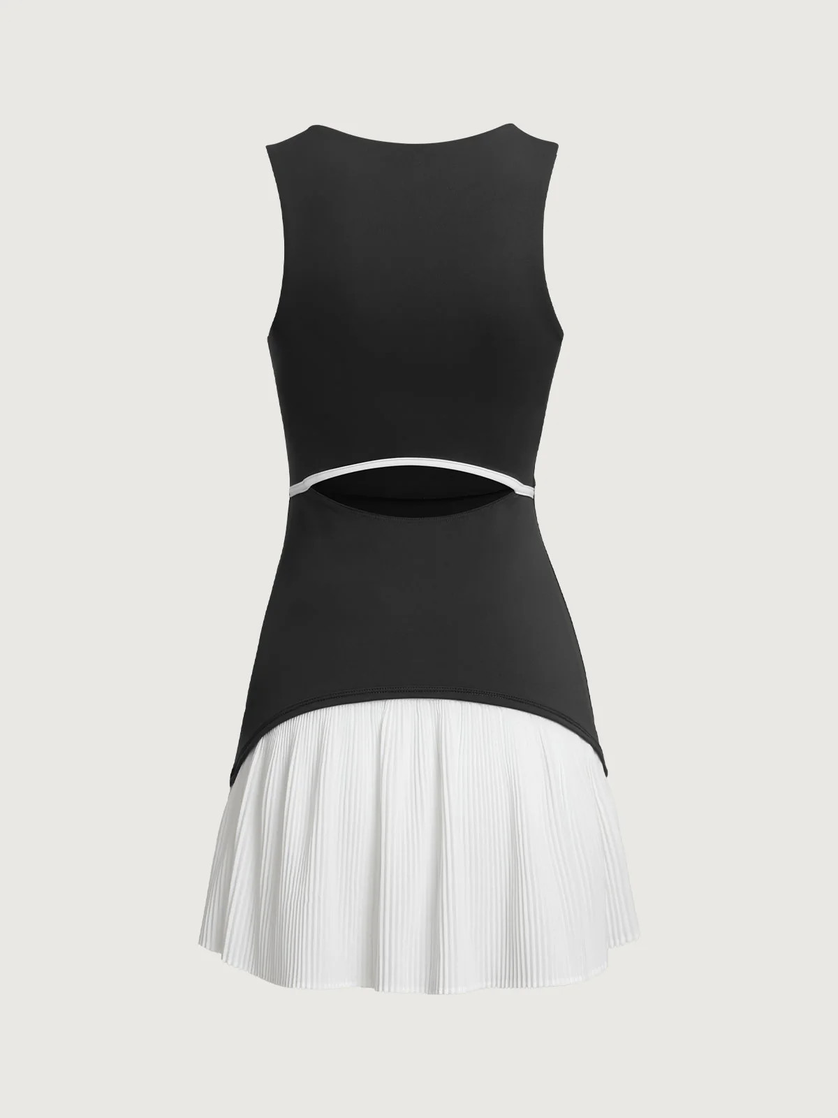 Black Colorblocked Crop Workout Dress & Reviews - Black - Sustainable Yoga Dresses&Yoga Jumpsuit ... | BERLOOK