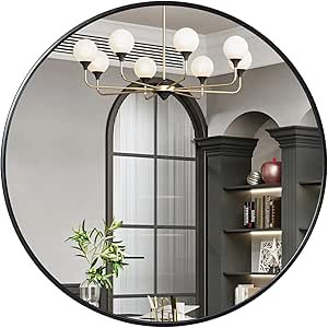 Round Mirror 48 inch, Large Circle Mirror for Wall, Round Bathroom Mirror for Living Room, Bedroo... | Amazon (US)