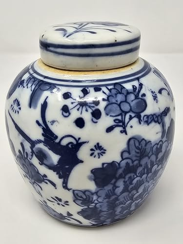 Festcool Antique Style Blue and White Porcelain Ceramic Covered Jar Vase, China Ming Style, Jingd... | Amazon (US)