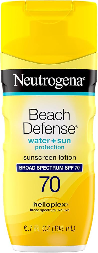 Neutrogena Sunscreen Lotion Beach Defense SPF 70, 6.7 fl oz, Face and Body Sunscreen, Oil Free, F... | Amazon (US)
