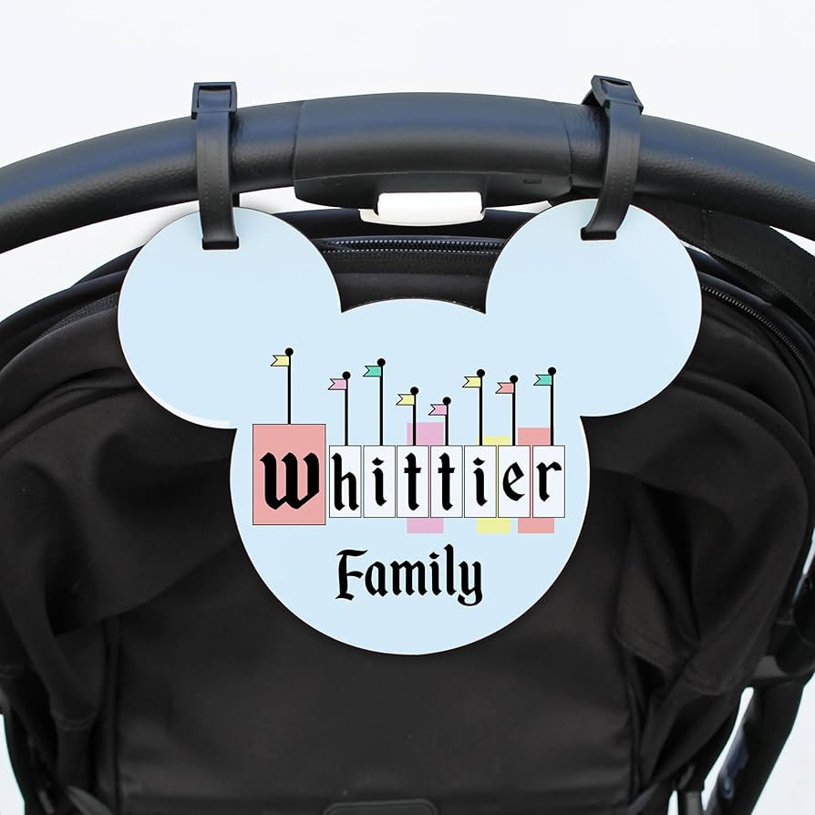 Personalized Stroller Name Tag, Mouse Ears Sign, Family Stroller License Plate Sign for Theme Par... | Amazon (US)