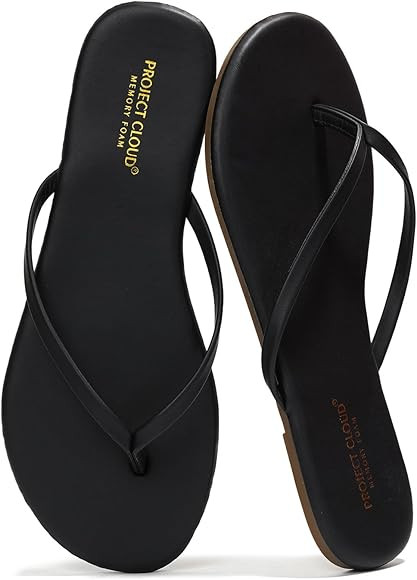 Amazon.com | Project Cloud Flip flops for Women - Memory Foam Flats Slippers for Women 2025 - Veg... | Amazon (US)