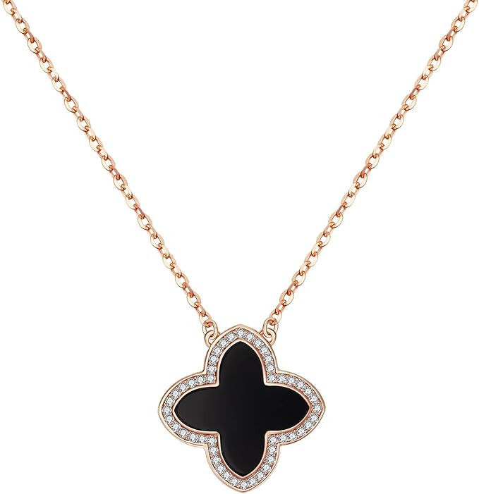 AMIREUX Dainty Lucky Clover Necklace 14K Gold Plated Four Leaf Clover Necklace for Women, Simple ... | Amazon (US)