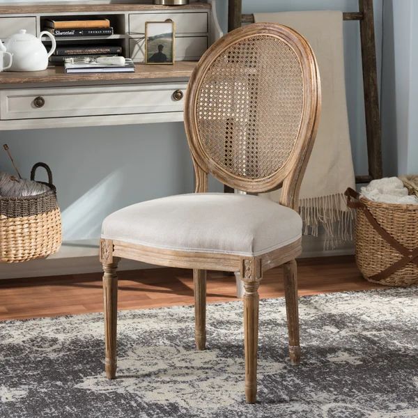 Bryon Fabric King Louis Back Side Chair in Beige | Wayfair North America
