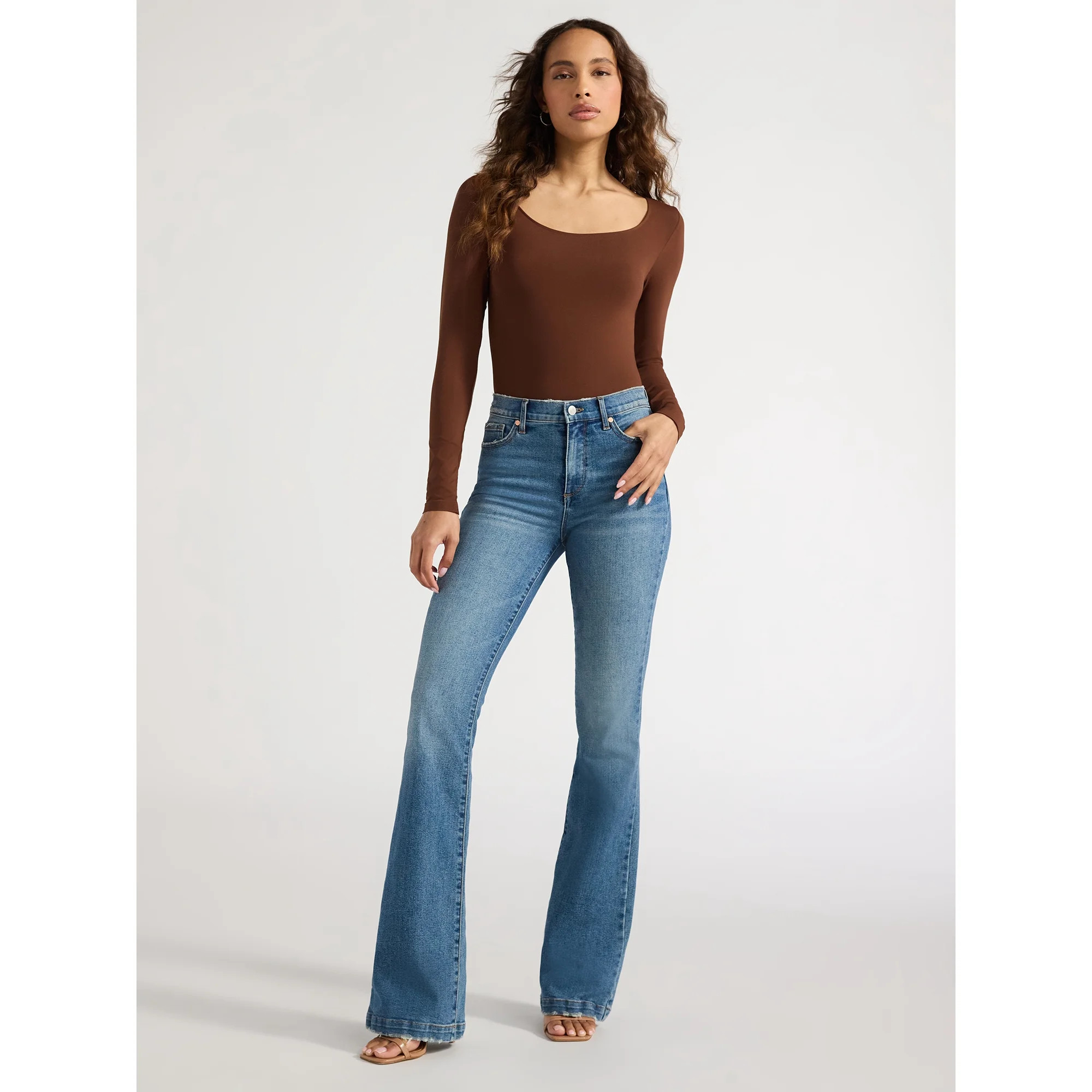 Sofia by Sofia Vergara Women's and Women's Plus Melisa Flare High Rise Jeans, 30.5", 32.5" and 34... | Walmart (US)