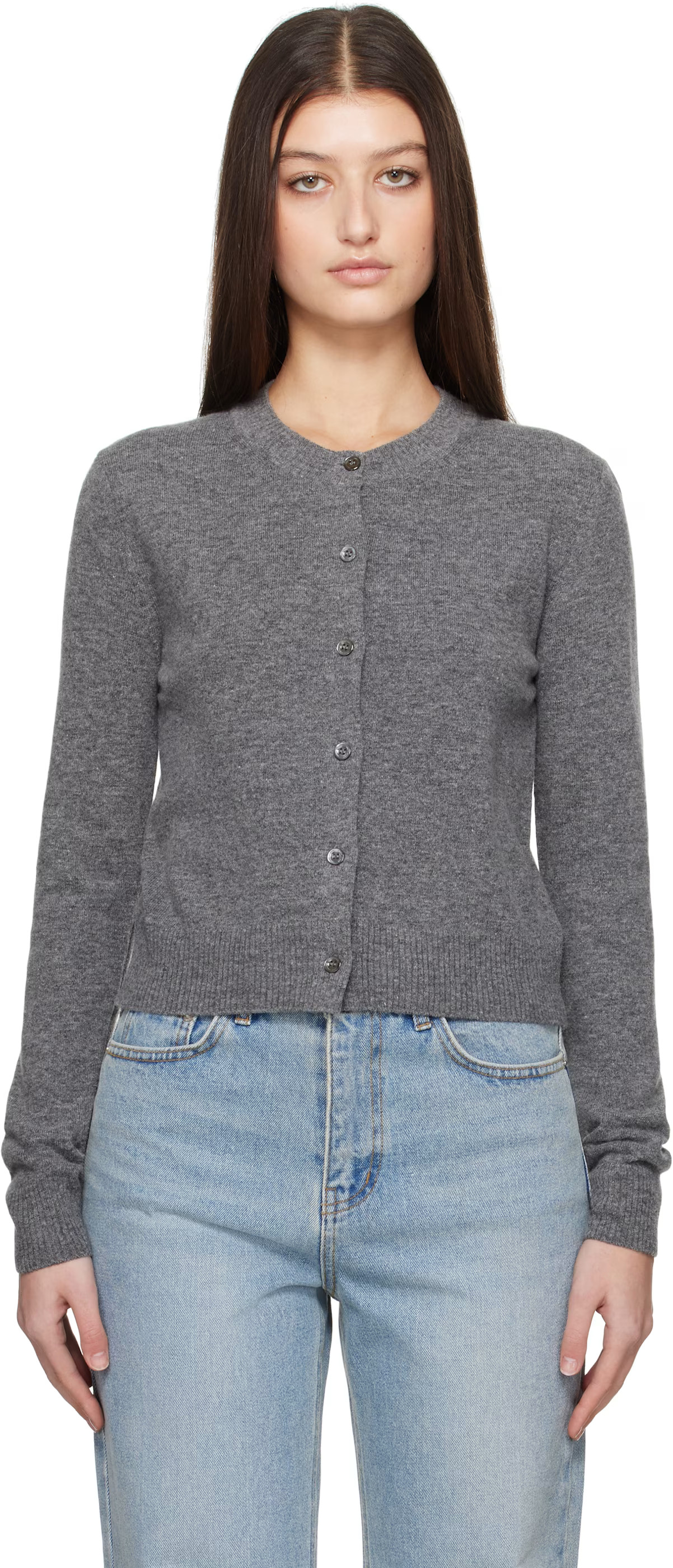 Dunst - Gray Essential Crewneck Knit Cardigan | SSENSE