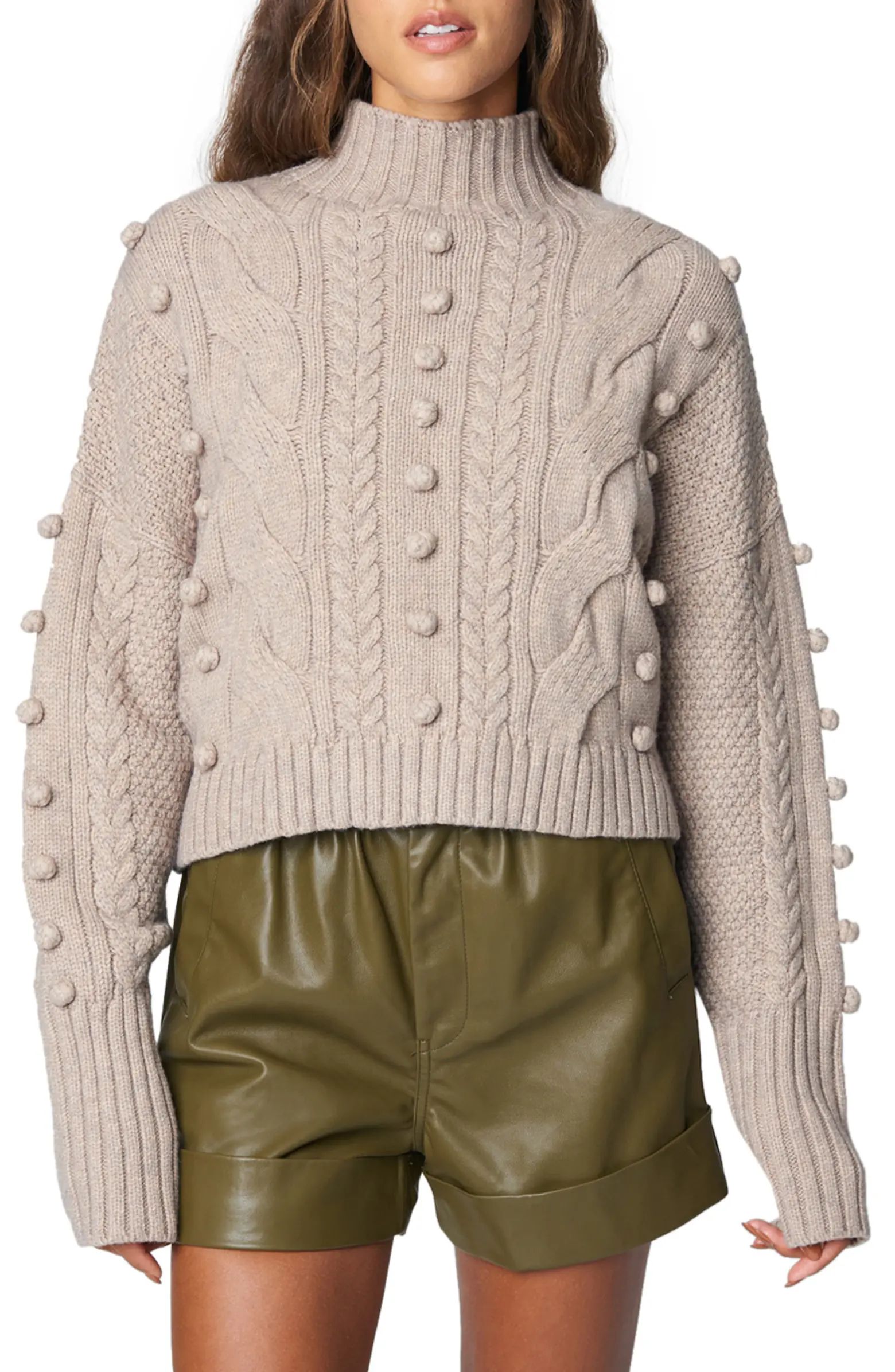 BLANKNYC Cable Knit & Bobble Stitch Sweater | Nordstrom | Nordstrom