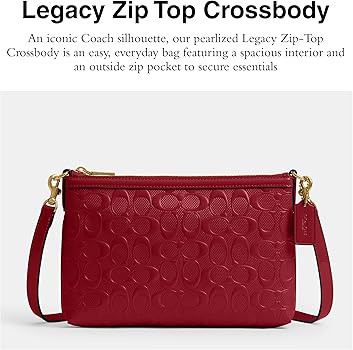 COACH womens Legacy Zip Top Crossbody in Signature Leather | Amazon (US)