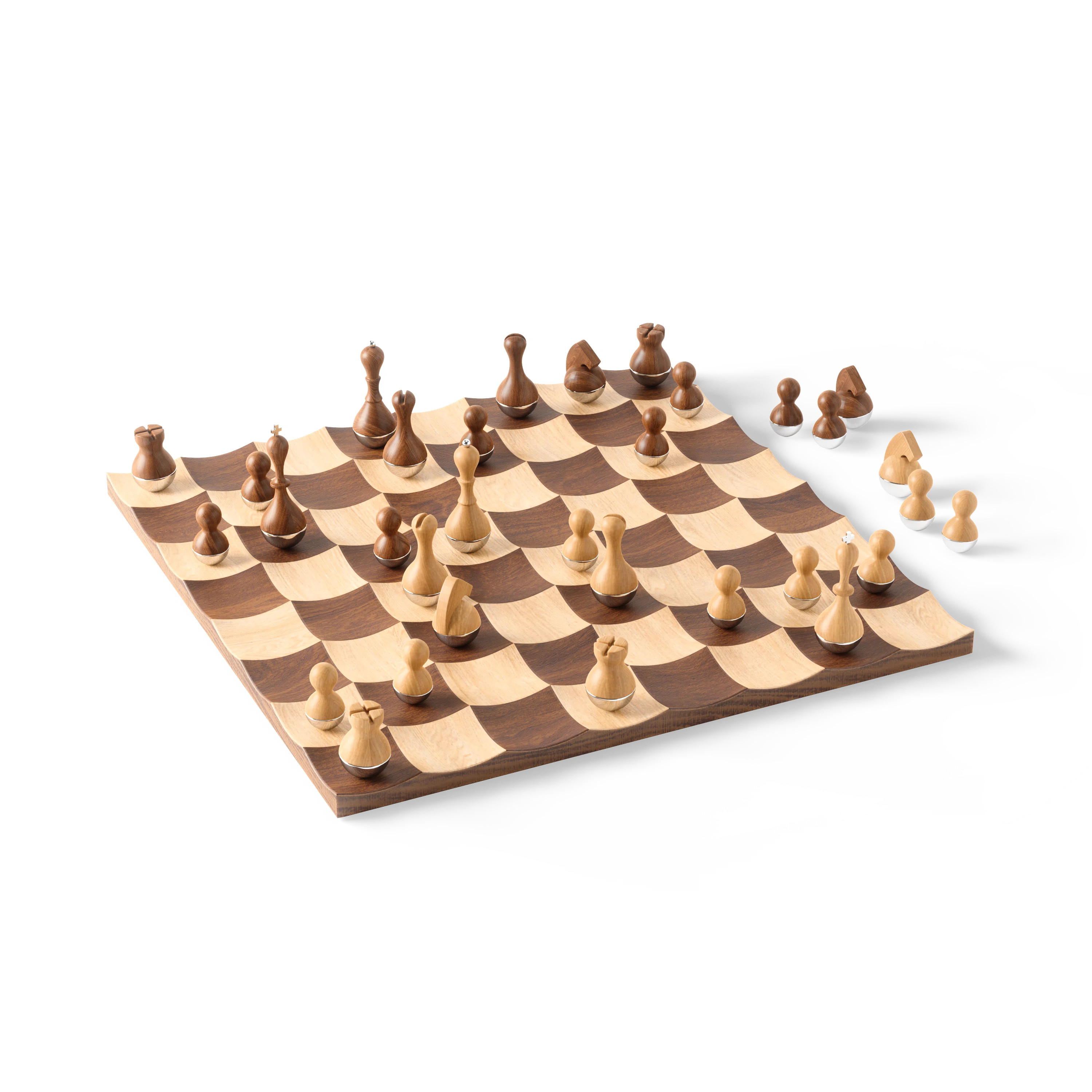 Wobble Chess Set Walnut | Wayfair North America
