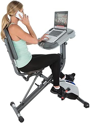 Exerpeutic ExerWorK 1000 Fully Adjustable Desk Folding Exercise Bike with Pulse | Amazon (US)