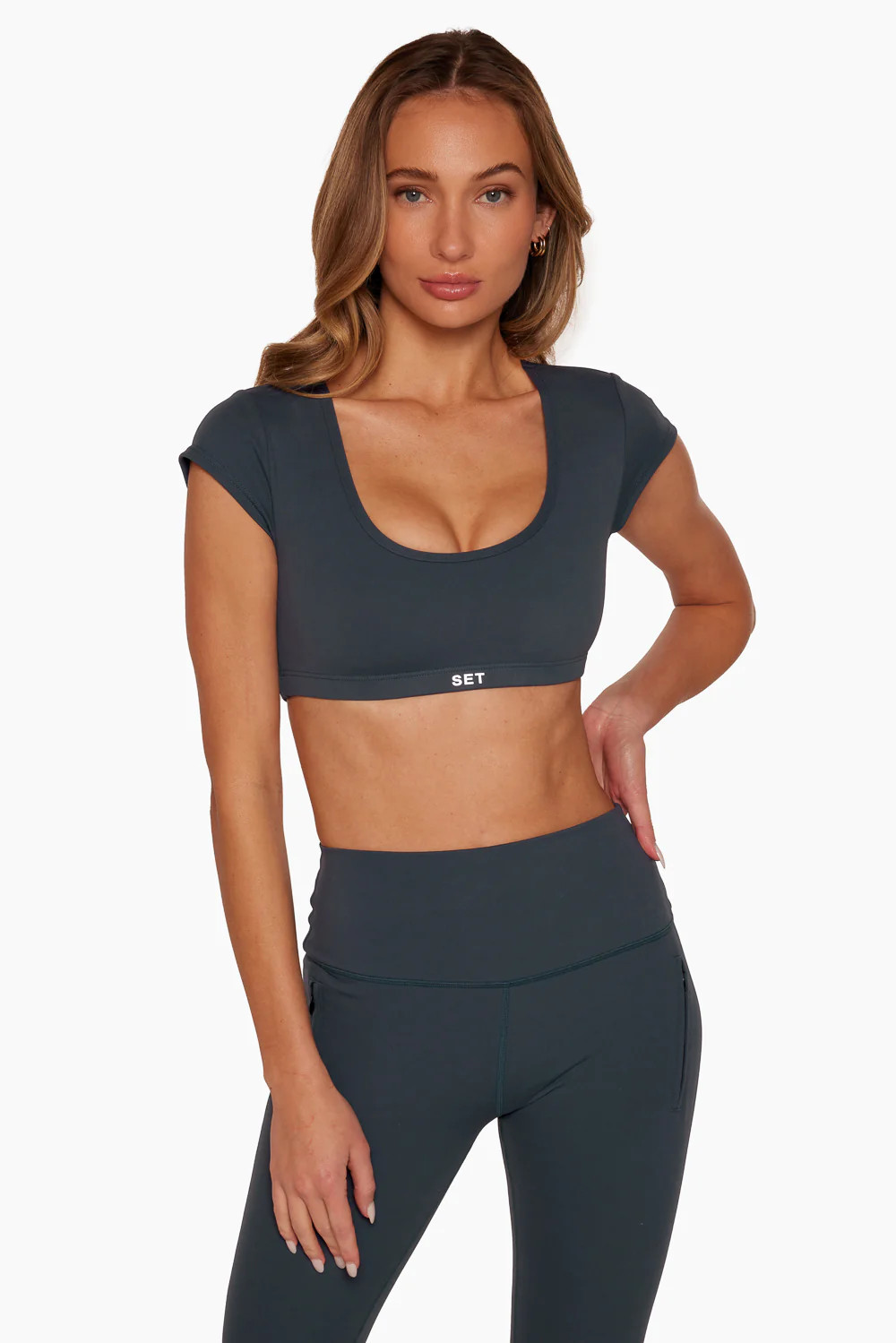 LUXFORM® CAP SLEEVE SCOOP BRA - INK | SET Active