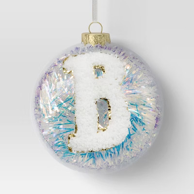 Christmas Monogram Plastic Tinsel Ball B - Wondershop™ | Target