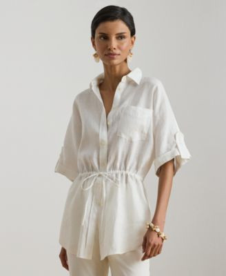 Lauren Ralph Lauren Womens Point Collar Tunic Shirt | Macy's