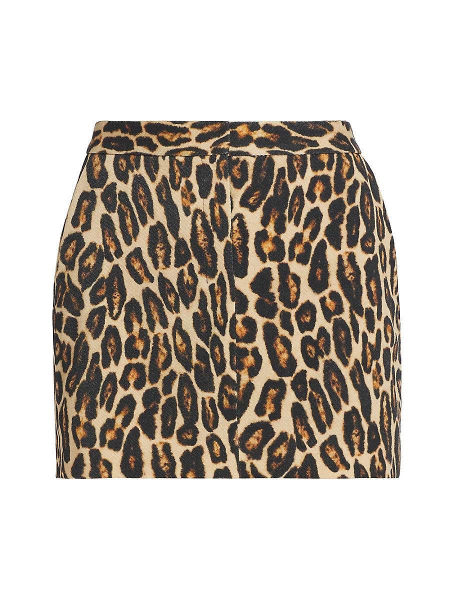 Women's Leopard Wool Low-Rise Miniskirt - Beige Multi - Size 00 | Saks Fifth Avenue